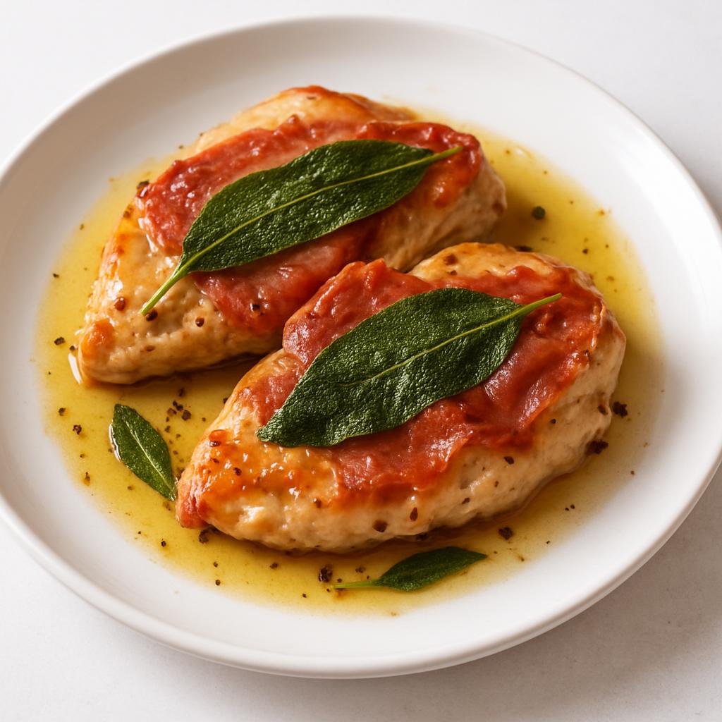 Chicken Saltimbocca recipe created by pantribot using RolTak AI