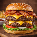 Double bacon cheeseburgers recipe created by pantribot using RolTak AI