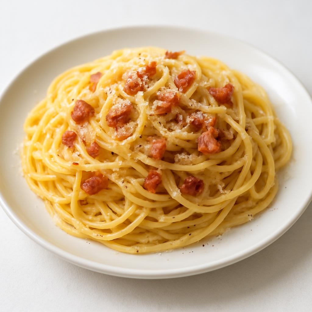 Spaghetti Carbonara recipe created by pantribot using RolTak AI
