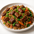beef and rice stir-fry recipe created by pantribot using RolTak AI