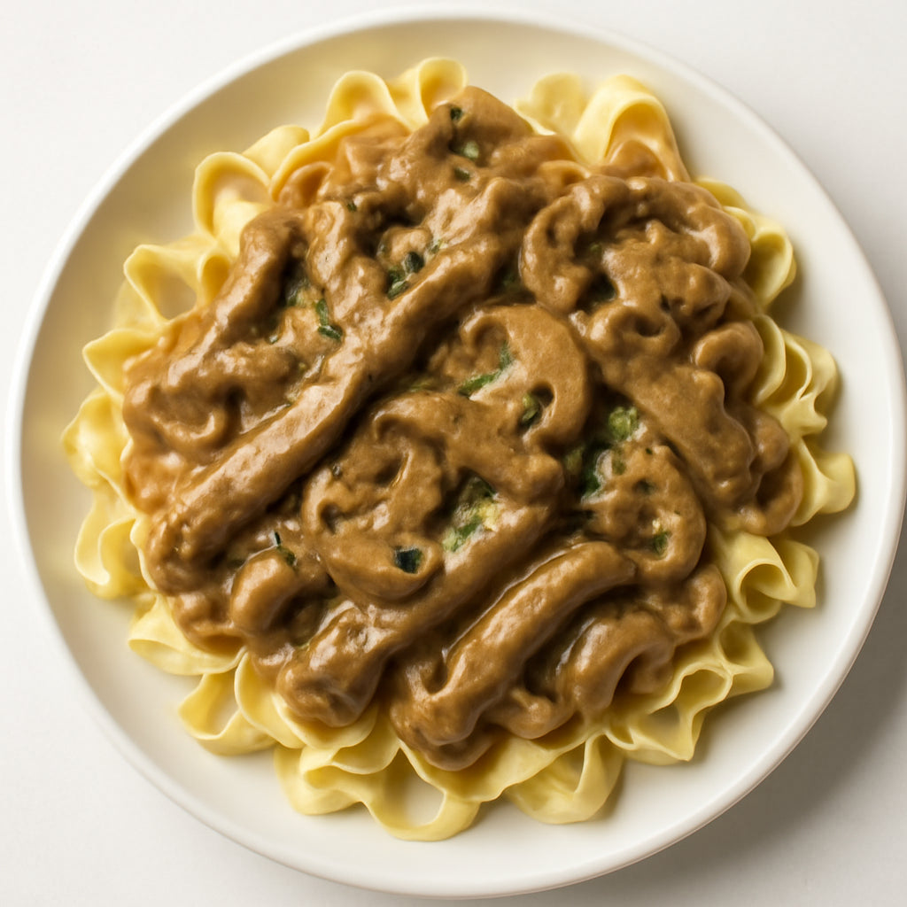 beef stroganoff recipe created by pantribot using RolTak AI