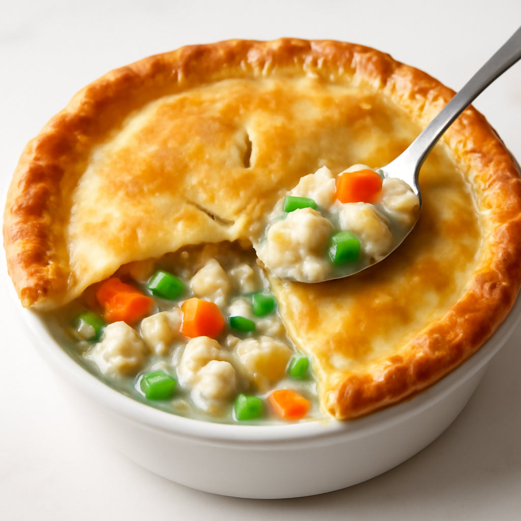 chicken pot pie recipe created by pantribot using RolTak AI