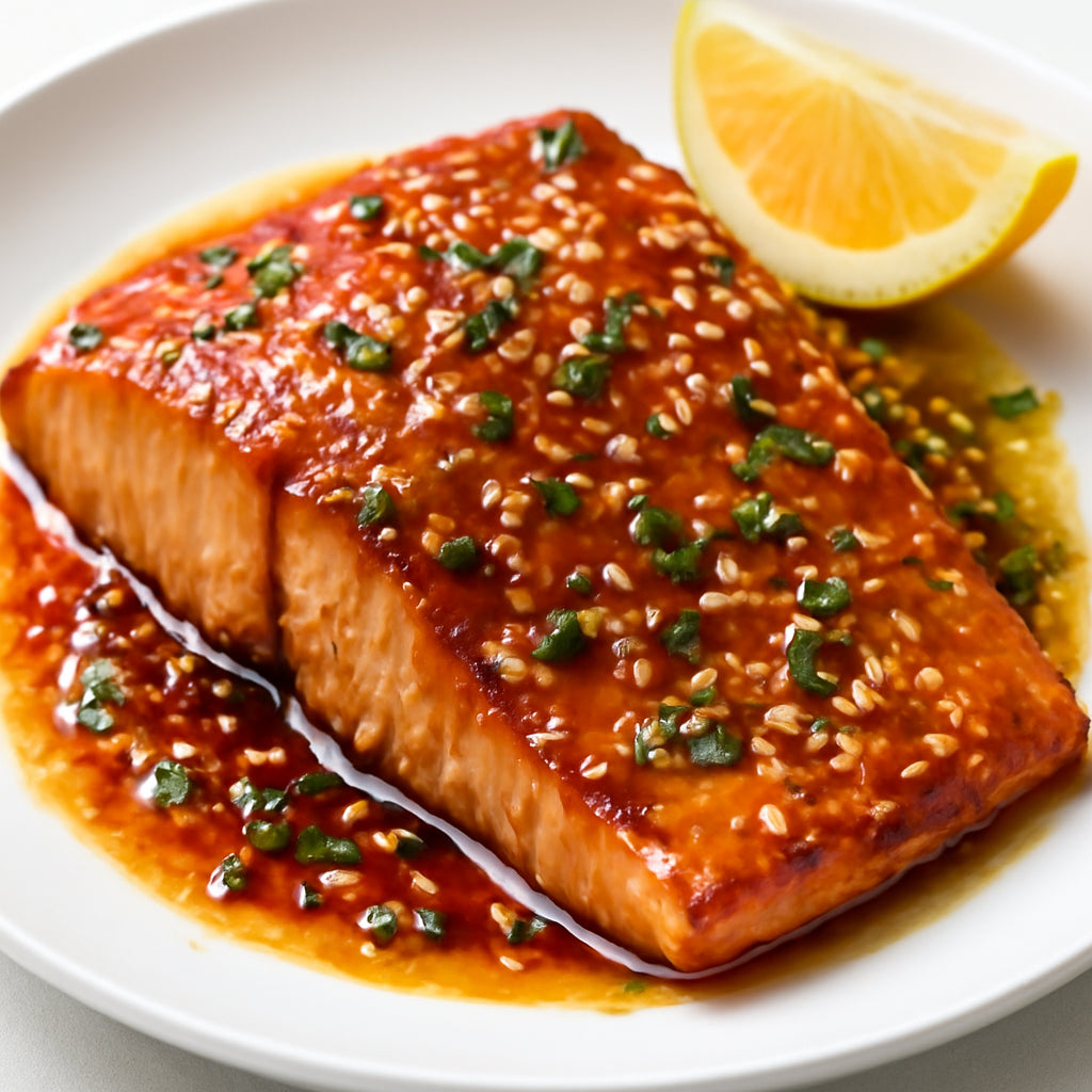 honey garlic salmon recipe created by pantribot using RolTak AI