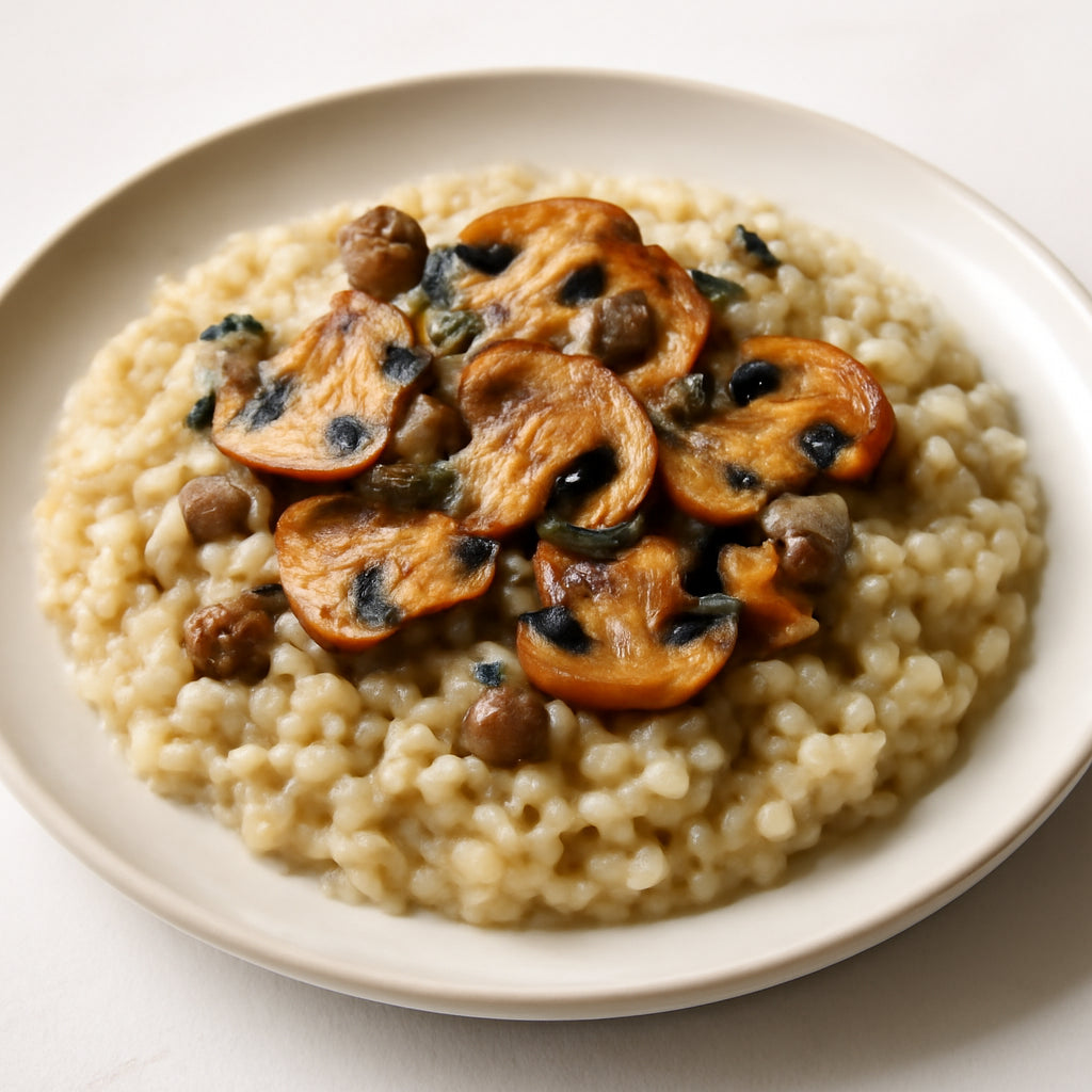 mushroom risotto recipe created by pantribot using RolTak AI