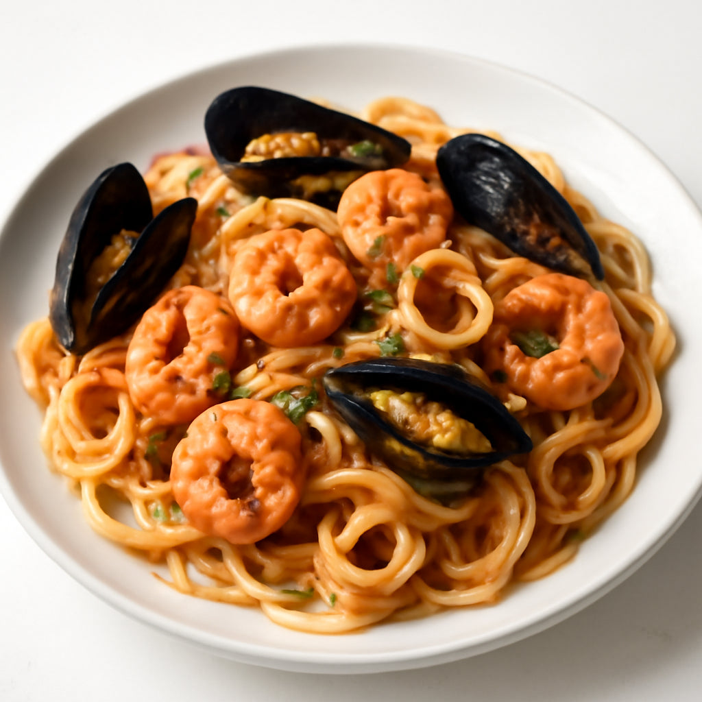 seafood pasta recipe created by pantribot using RolTak AI
