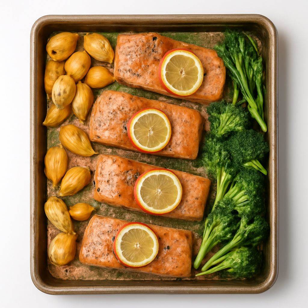 sheet pan salmon recipe created by pantribot using RolTak AI