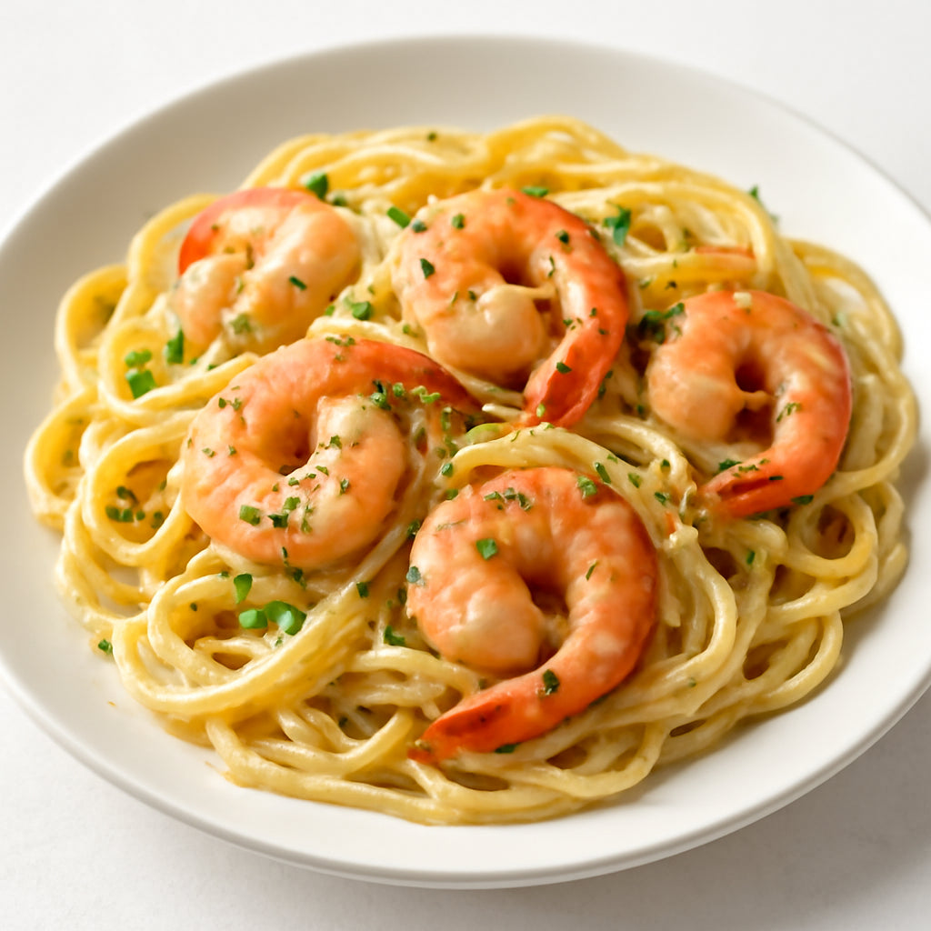 shrimp pasta recipe created by pantribot using RolTak AI
