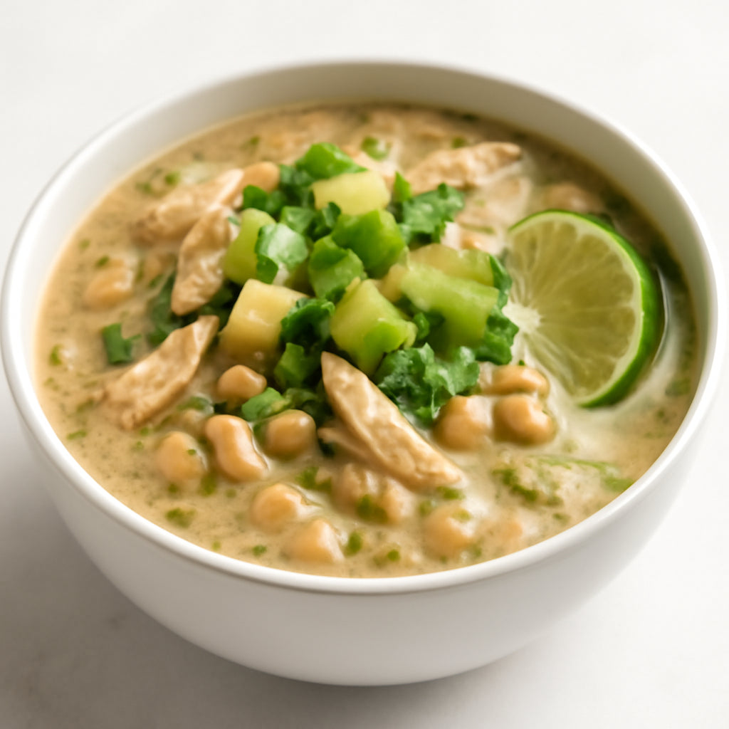 white chicken chili recipe created by pantribot using RolTak AI